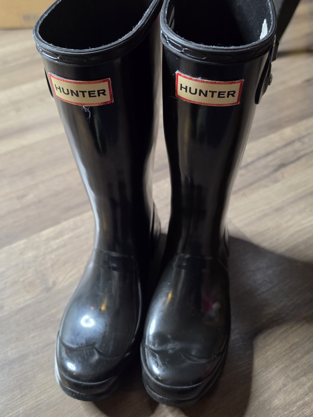 Hunter Original Kids Gloss Rain Boots black Size US Girls 4 - Boys 3 EU 34
